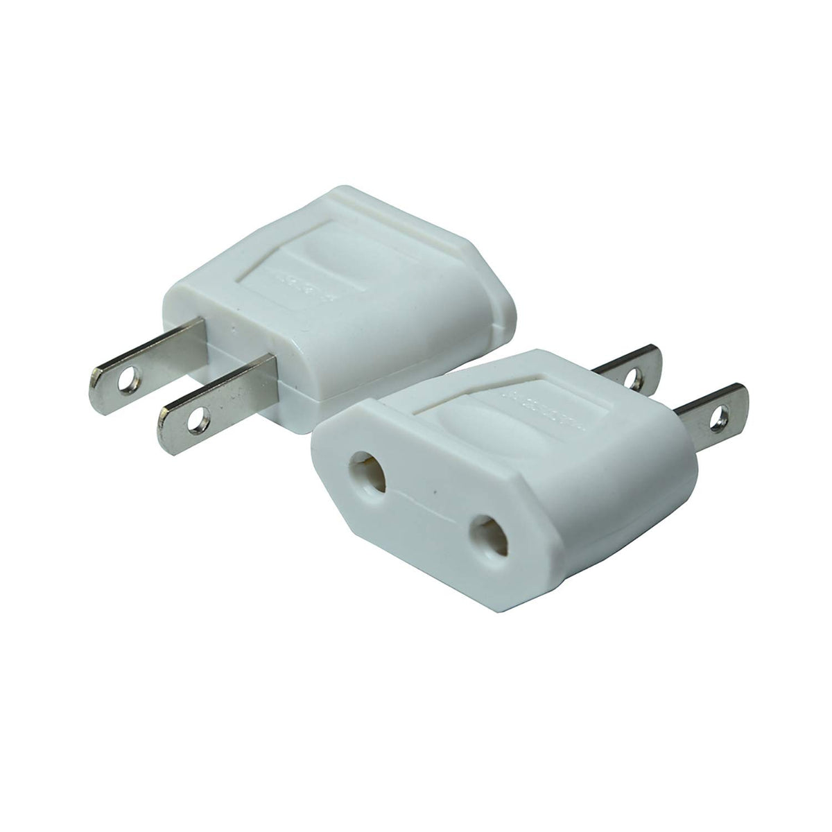 2Pcs/Lot Top Eu Euro Europe To Us American Usa Power Ac Wall Plug Converter Travel Adapter Home Use Adaptor Electrical Socke(Whi