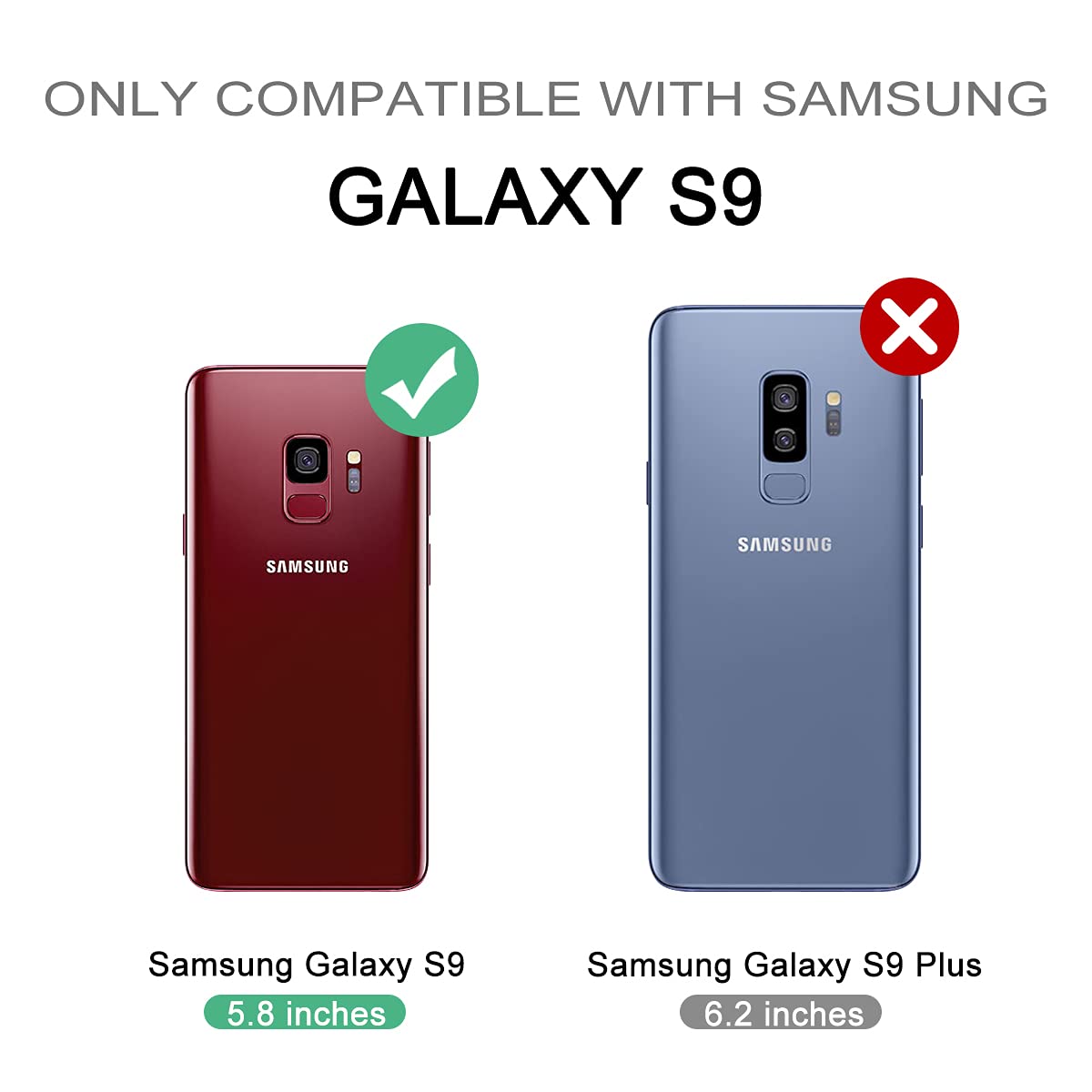 Dexnor For Samsung Galaxy S9 Case, [Built In Screen Protector And Kickstand] Heavy Duty Military Grade Protection Shockproof Pro