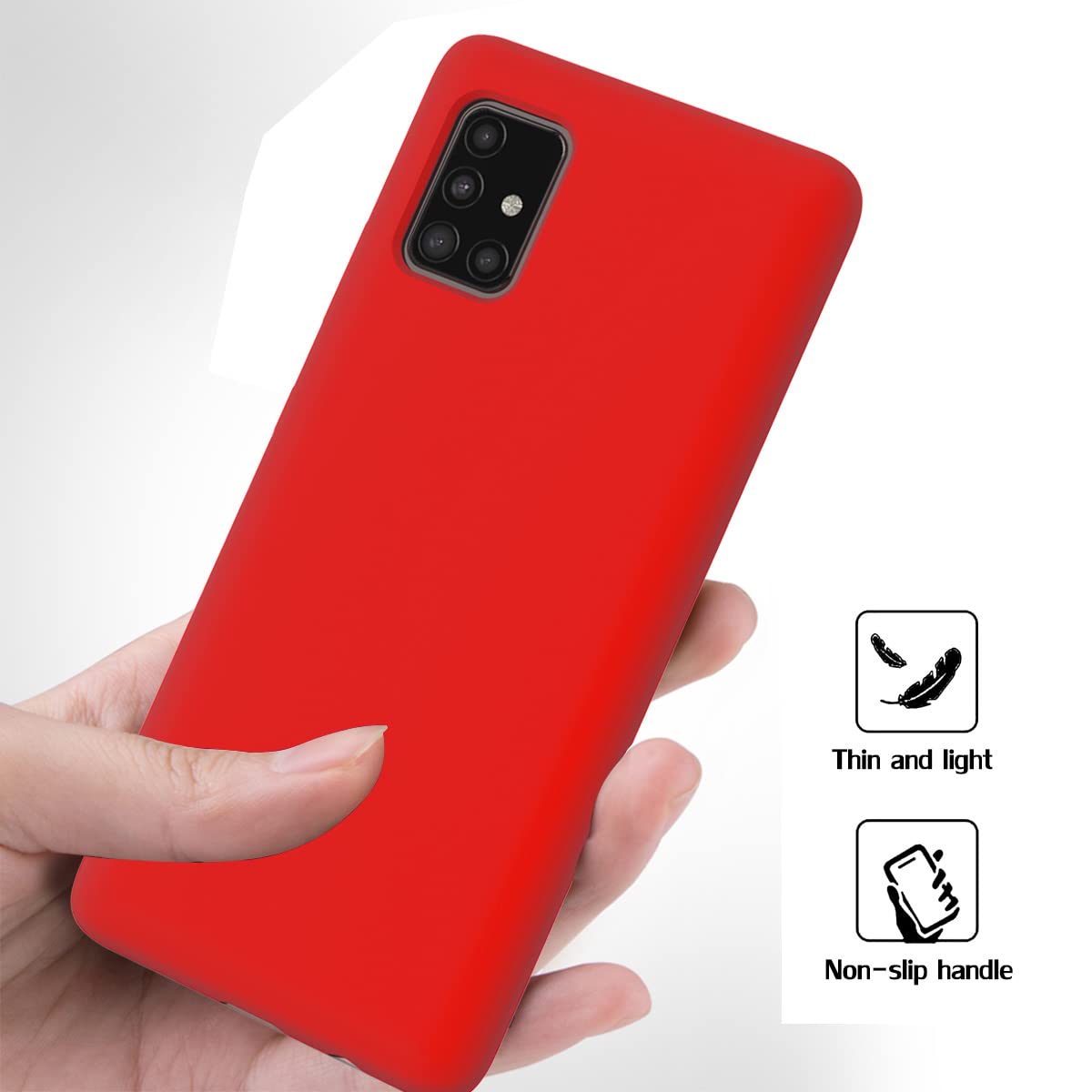 Meifei Galaxy A71 5G Case, Liquid Silicone Case Dual Layer Hybrid Hard Pc Soft Silicone Gel Rubber Slim Phone Case For Samsung G