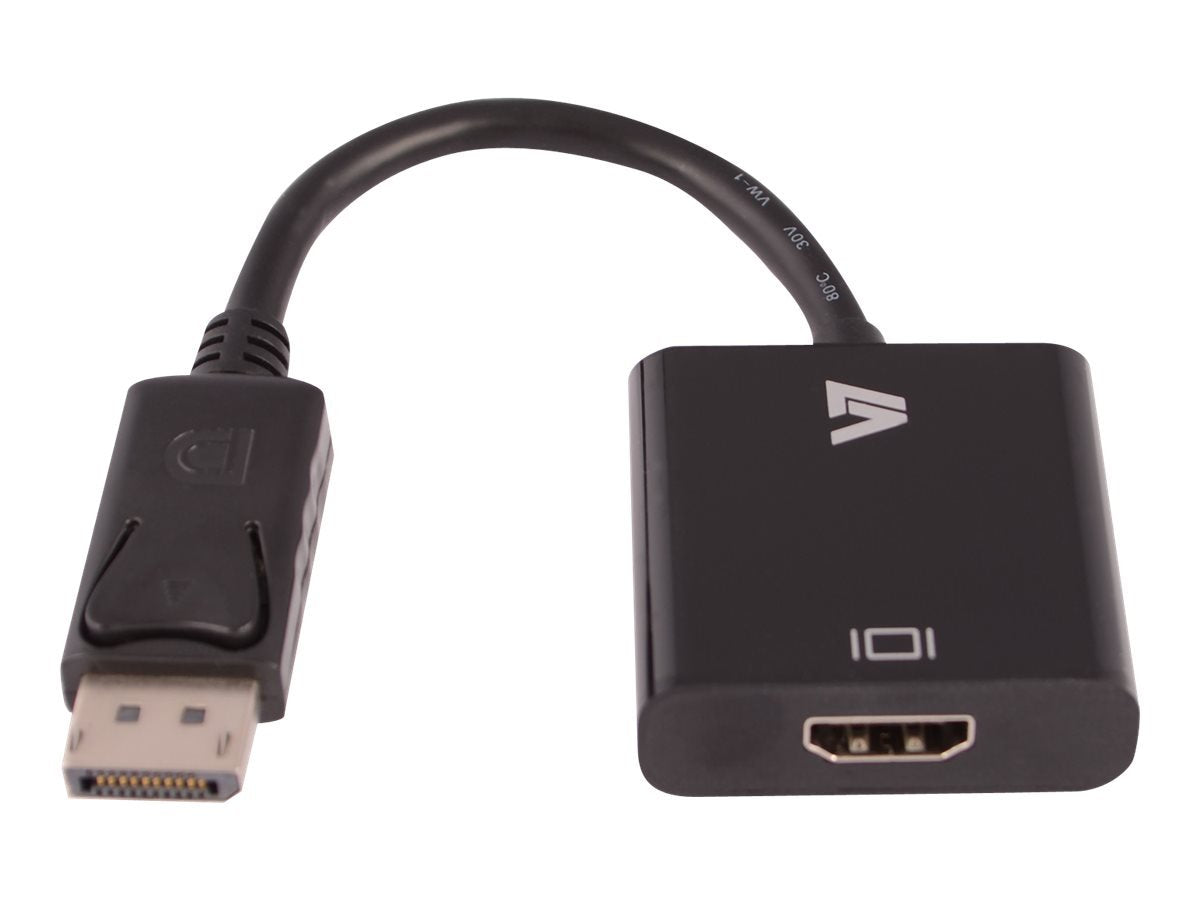 V7 CBLDPHD 1N Video Adapter DisplayPort/ HDMI 19 Pin HDMI Type A (F) to 20 Pin DisplayPort (M), Black
