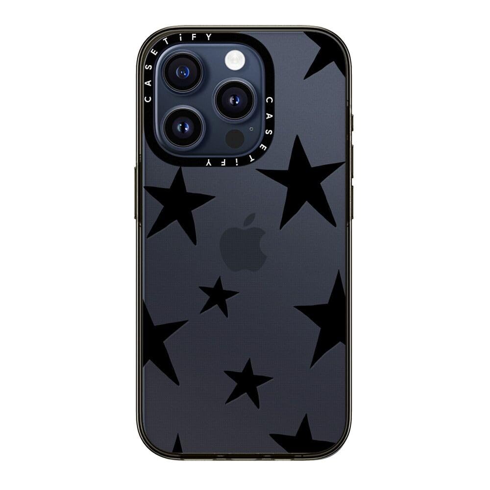 Casetify Compact Case For Iphone 15 Pro [2X Military Grade Drop Tested / 4Ft Drop Protection]   Stars Black   Clear Black