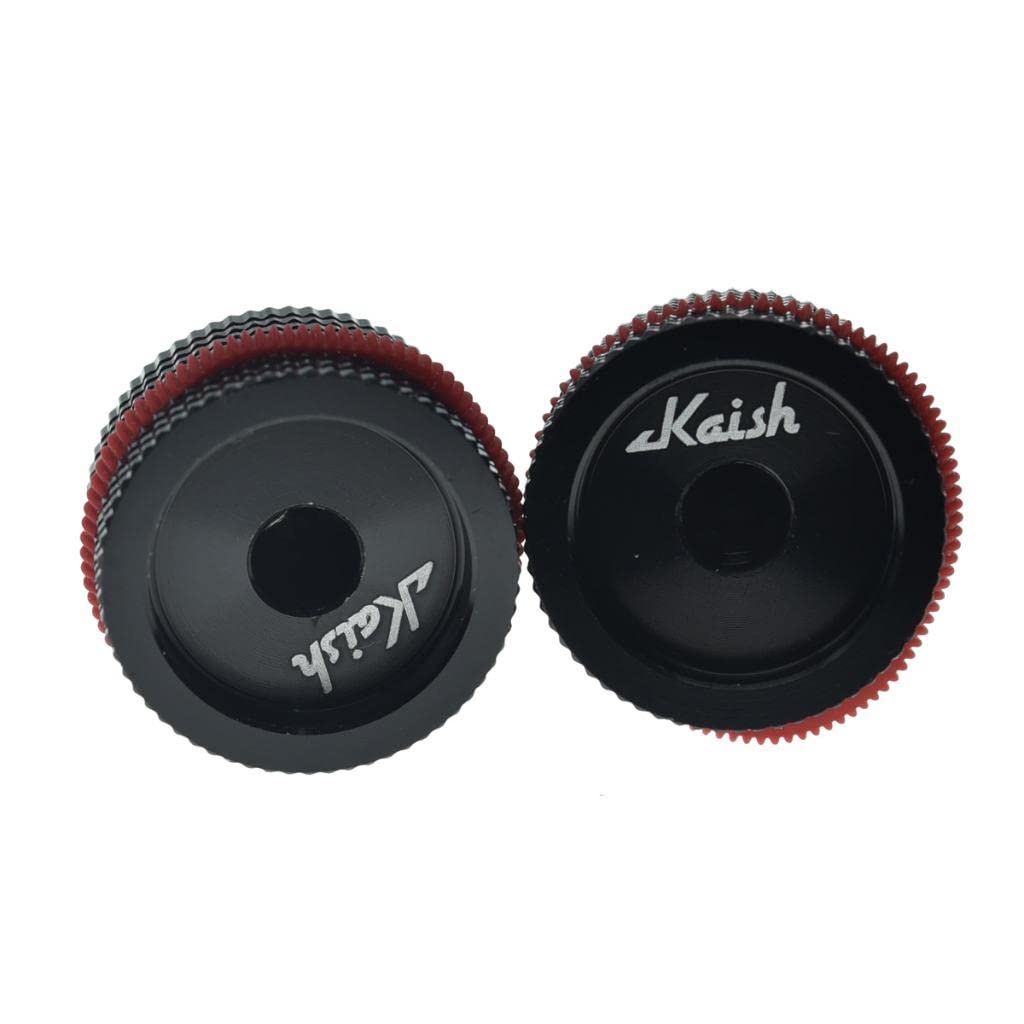 Kaish 2-Pack 63/64(25Mm) Diam. Aluminium Potentiometer Knobs 1/4 Universal Metal Pot Knobs For Guitar/Bass/Amps Amplifier/Power