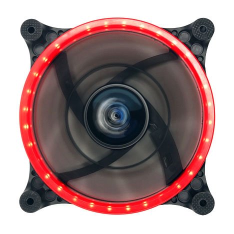 Apevia 312L Crd 120Mm Silent Dual Rings Red Led Fan With 32 X Leds & 8 X Anti Vibration Rubber Pads (3 Pk)