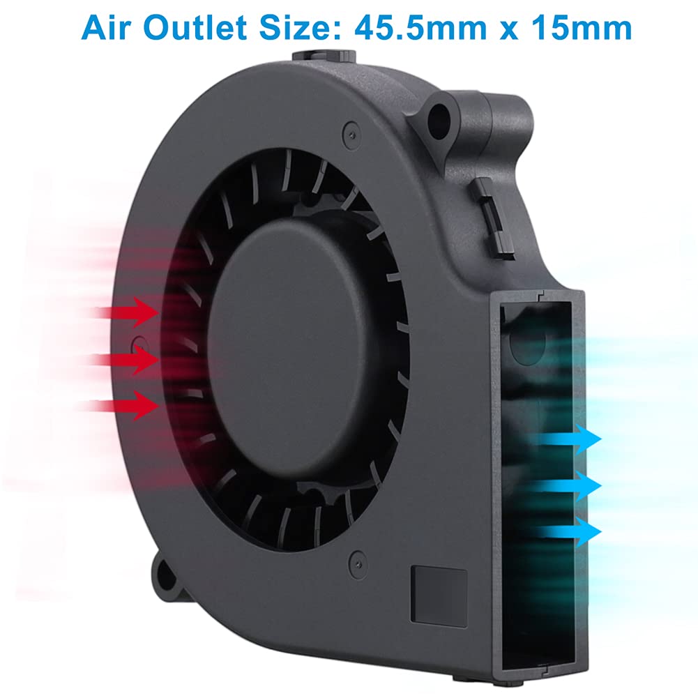 Gdstime 75Mm Blower Fan 2Pin, 75Mm X 15Mm Cooling Blower Fan, 5V Dc Brushless Cooler Fan