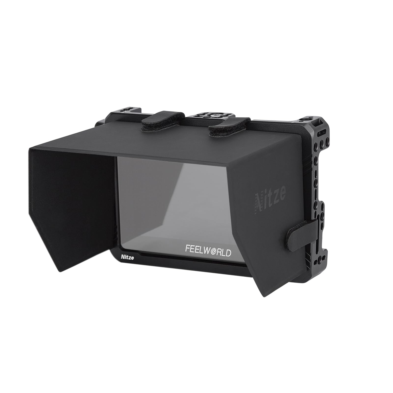Nitze Monitor Cage Kit for Feelworld F6 PLUSX / F6 Plus / F5 PRO / F5 Prox with HDMI Cable Clamp and Sunhood - JT-F05B