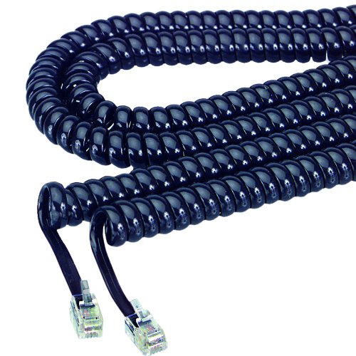 Softalk 42261 Phone Coil Cord 25 Feet Black Landline Telephone Accessory