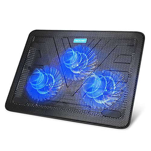 Tecknet Laptop Cooling Pad, Portable Slim Quiet Usb Powered Laptop Notebook Cooler Cooling Pad Stand Chill Mat With 3 Blue Led F