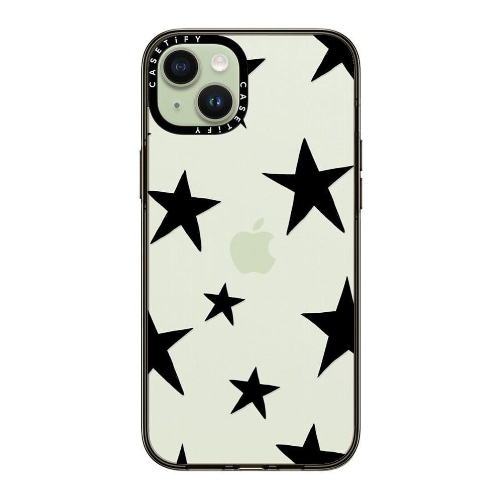 Casetify Compact Case For Iphone 15 Plus [2X Military Grade Drop Tested / 4Ft Drop Protection]   Stars Black   Clear Black