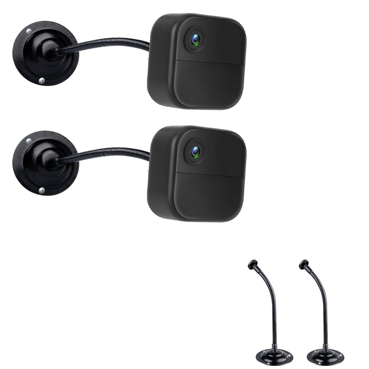 Mippko 2 Pack Camera Flexible Wall Mount Holder For Blink Outdoor 4 (4Th Gen)/(3Rd Gen) Xt3,Blink Xt&Xt2/Blink Mini/All New Blink Outdoor,Adjustment Flexible 8 Inch Long Gooseneck Arm With Metal Base