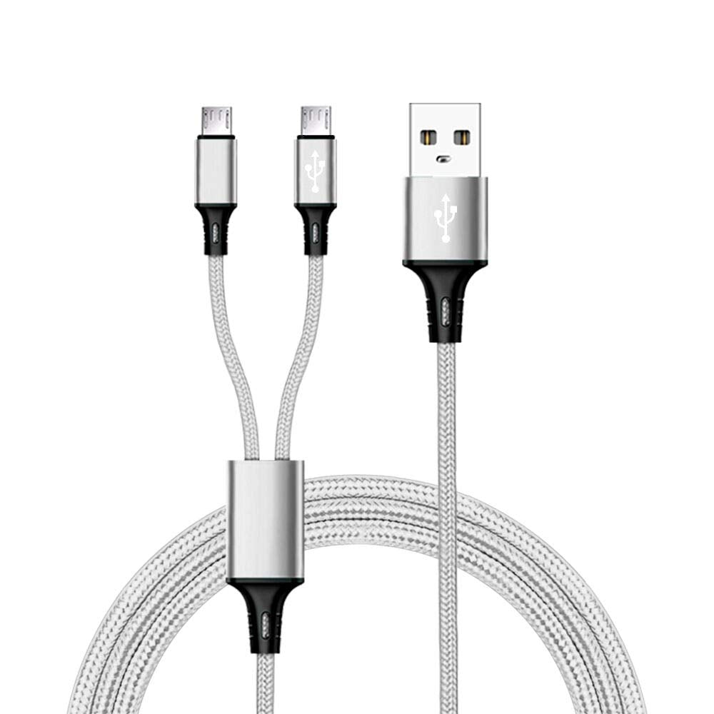 IFLASH 3 feet Dual MicroUSB Splitter Charge Cable - Power up to Two (2) Micro USB Devices At Once from a Single USB Port - Ideal