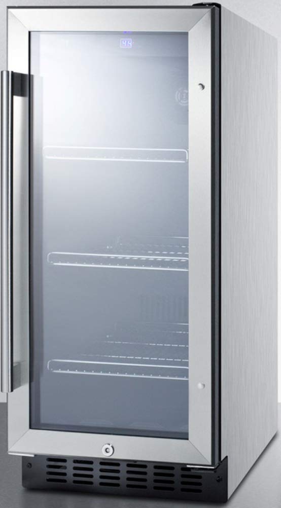 Summit Scr1536Bgcss Undercounter Beverage Refrigeration, Glassstainless Steel