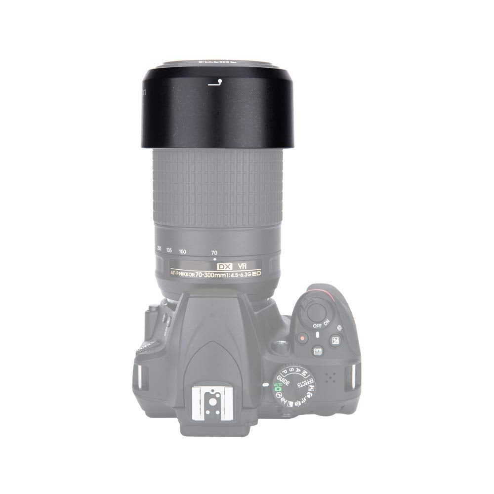 Jjc Hb 77 Reversible Dedicated Lens Hood Shade For Nikon Af P Dx Nikkor 70 300Mm F/4.5 6.3G Ed Vr,Nikon Af P Dx Nikkor 70 300Mm