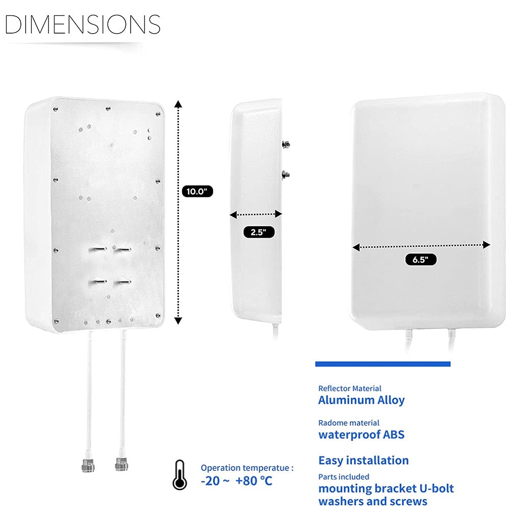 5G/ 4G/ Lte/ 2X2 Mimo Antennas Outdoor Directional Panel Antenna For Routers With Detachable Antenna, Support Verizon At&T Sprin