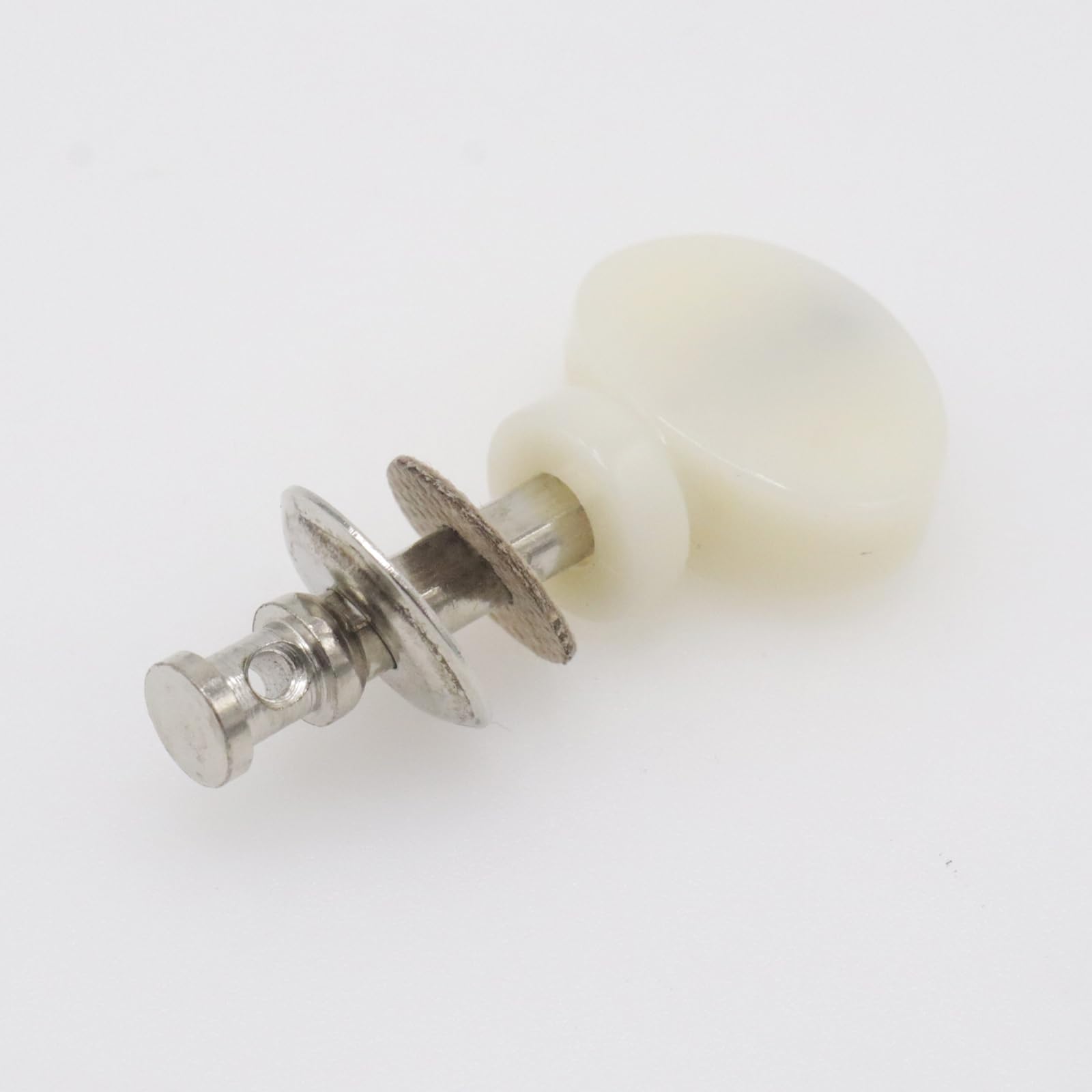 Cashbeat 4Pcs White Ukulele Tuning Pegs, Metal Pin Machine Heads Tuners With Plastic Buttons For Precise Tuning, Replacement Par