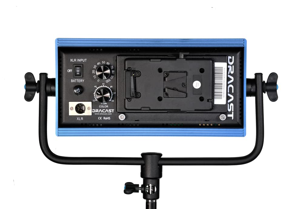 Dracast Pro Series Led500   Bi Color 3200K   5600K Led Video Light | Dimmable 0%   100% | Cri & Tlci 96+ | V Mount Battery Plate