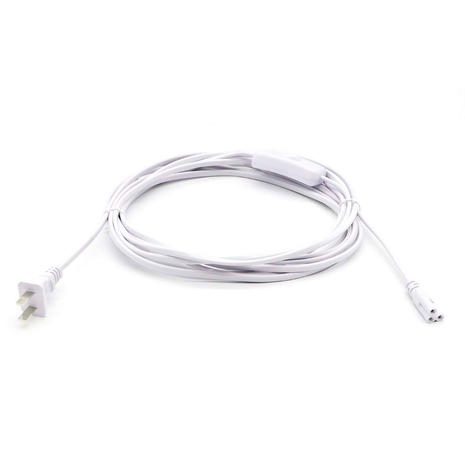 Probelie, White 1Pack 16Ft 5 Meter T5 T8 Led Tube Light Power Extension Cord With On/Off Switch Us Plug For Integrated Led Tube