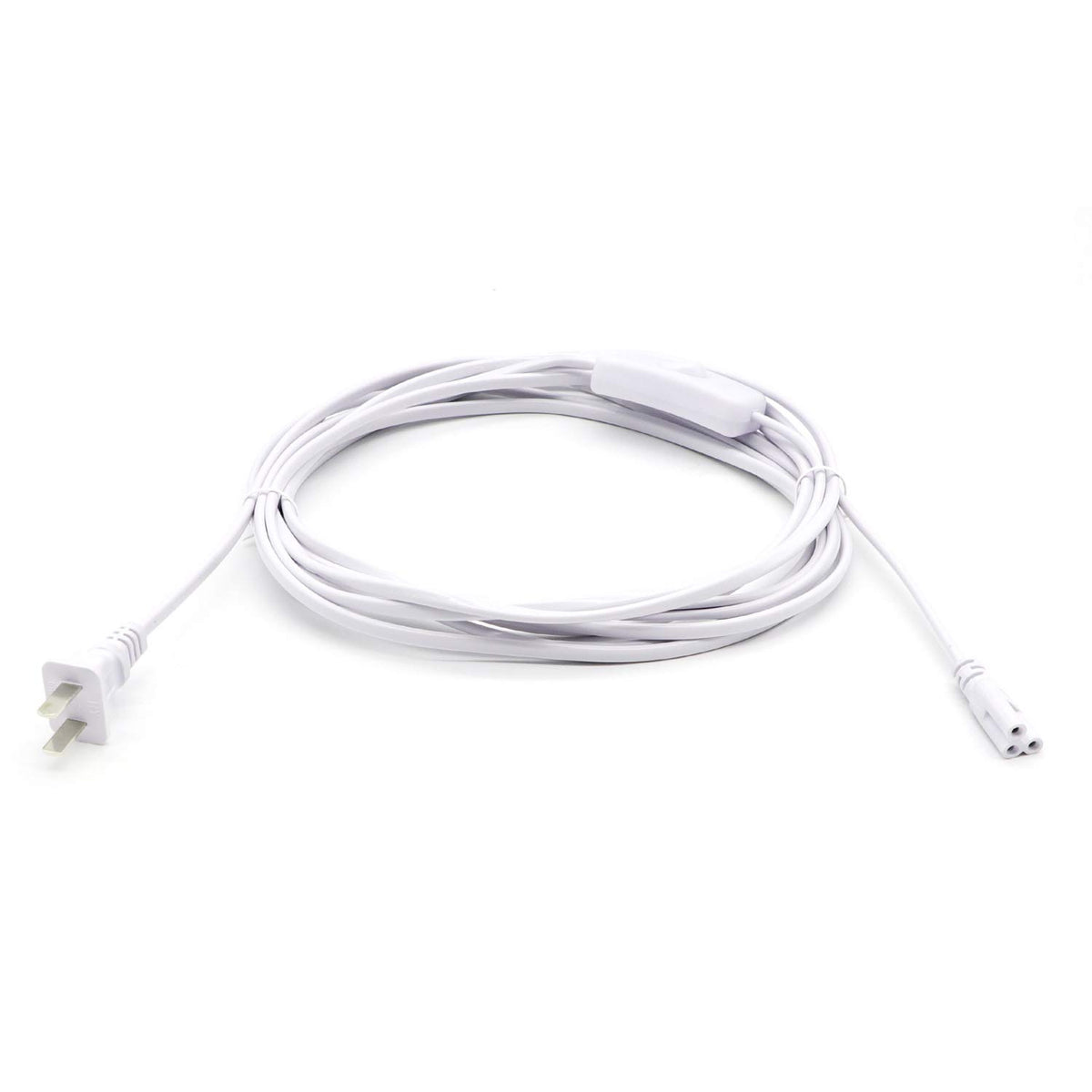 Probelie, White 1Pack 16Ft 5 Meter T5 T8 Led Tube Light Power Extension Cord With On/Off Switch Us Plug For Integrated Led Tube