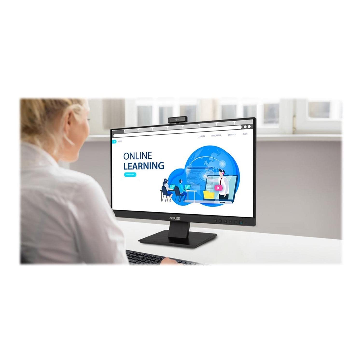 Monitor Led 23.8' Asus Be24Eqk Webcam Full Hd Hdm Vga Multimedia Black