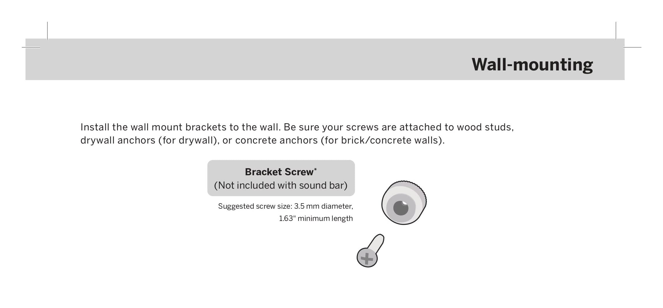 Amtone Oem Replacement Wall Mount Set For Vizio Soundbar M21D H8 V21D J8 M21D H8R (1101 0007883), Bracket Screw Not Included