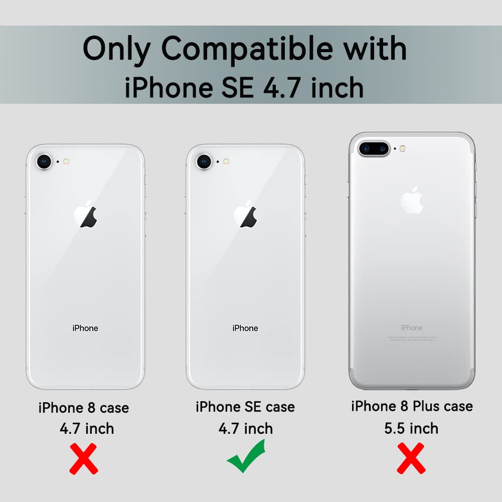 Coolqo Compatible For Iphone Se Case 2022/3Rd/2020/2Nd/Iphone 7/8 Case With Screen Protector [Non Yellowing] [Pc + Tpu] Military