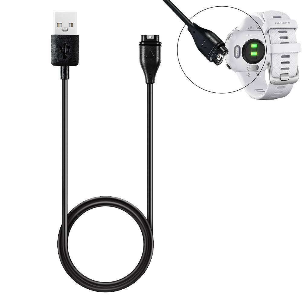 Charger Compatible with Garmin Swim 2 Lily 2 Active Smartwatch (not for Liy/lLily 2) USB Charging Cable Cord 3.3ft (Black)