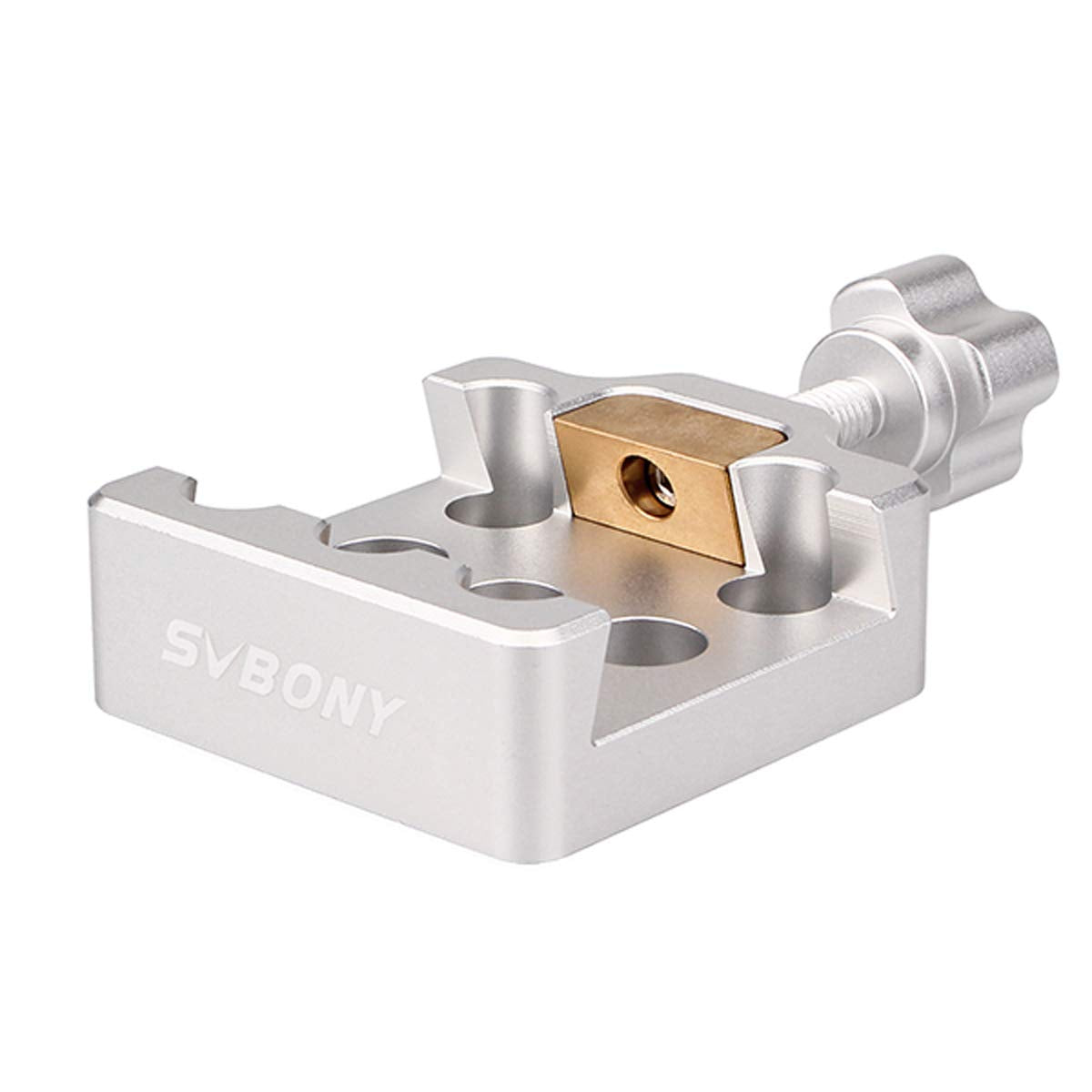 Svbony Medium Dovetail Clamp With A Brass Screws For Telescopes And Cameras (Silver)