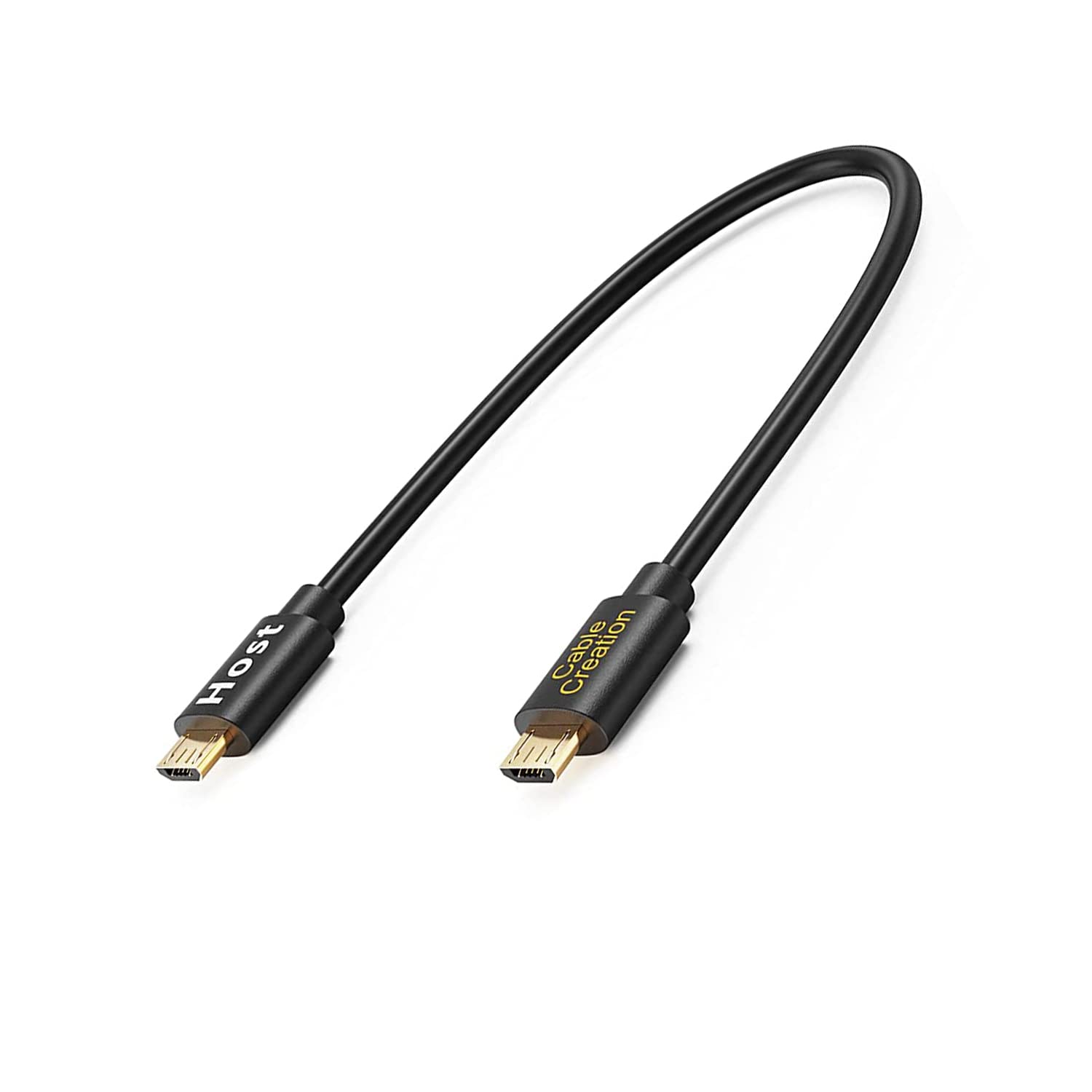 CableCreation Short Micro USB to Micro USB OTG Cable 8inch, Micro USB Male to Micro USB Male Cable Works for DJI Spark Mavic, PS