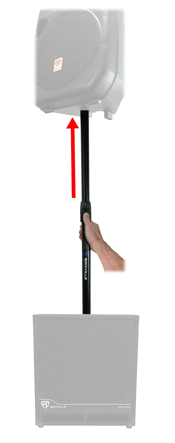 Rockville Air Assist Auto Lift Subwoofer To Speaker Standard 35Mm Pole Mount (Gaspole A)