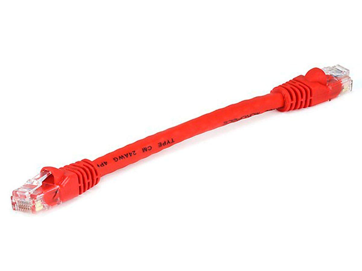 Monoprice 0.5Ft 24Awg Cat6 550Mhz Utp Ethernet Bare Copper Network Cable   Red