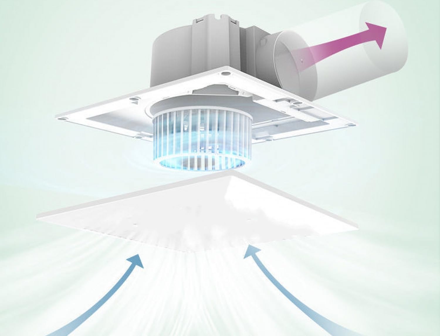 Nalle Ventilation Fan Ceiling Bathroom Exhaust Fan Extractor Fan (No Attic Access Required) (120 Cfm 1.2 Sones) (Style B)