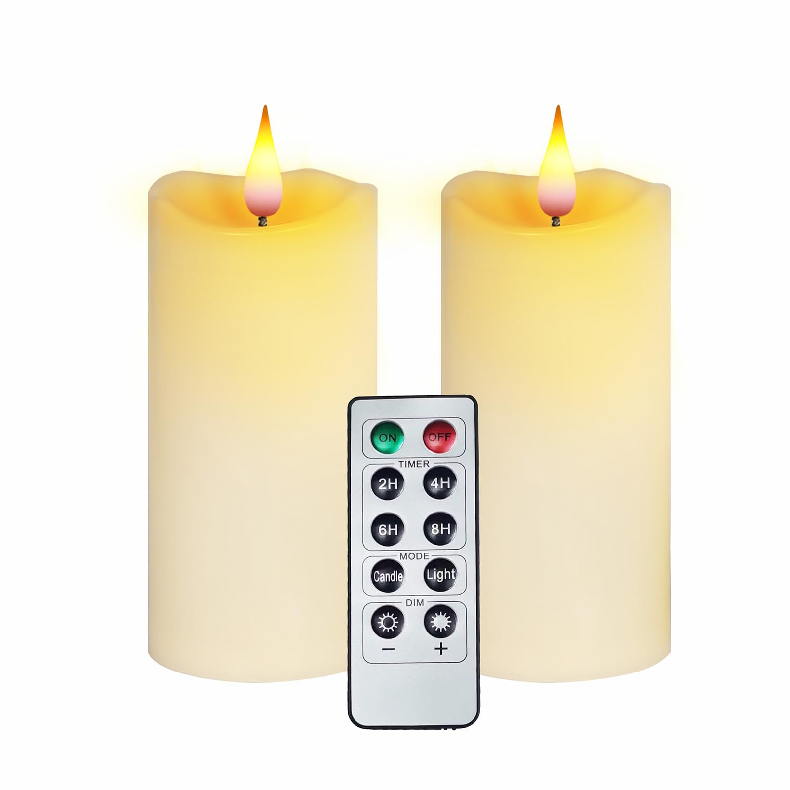 Aignis Indoor Flameless Led Candles Battery Operated With Remote Timer And Unique Double Color Flame For Home/Wedding/Holiday De