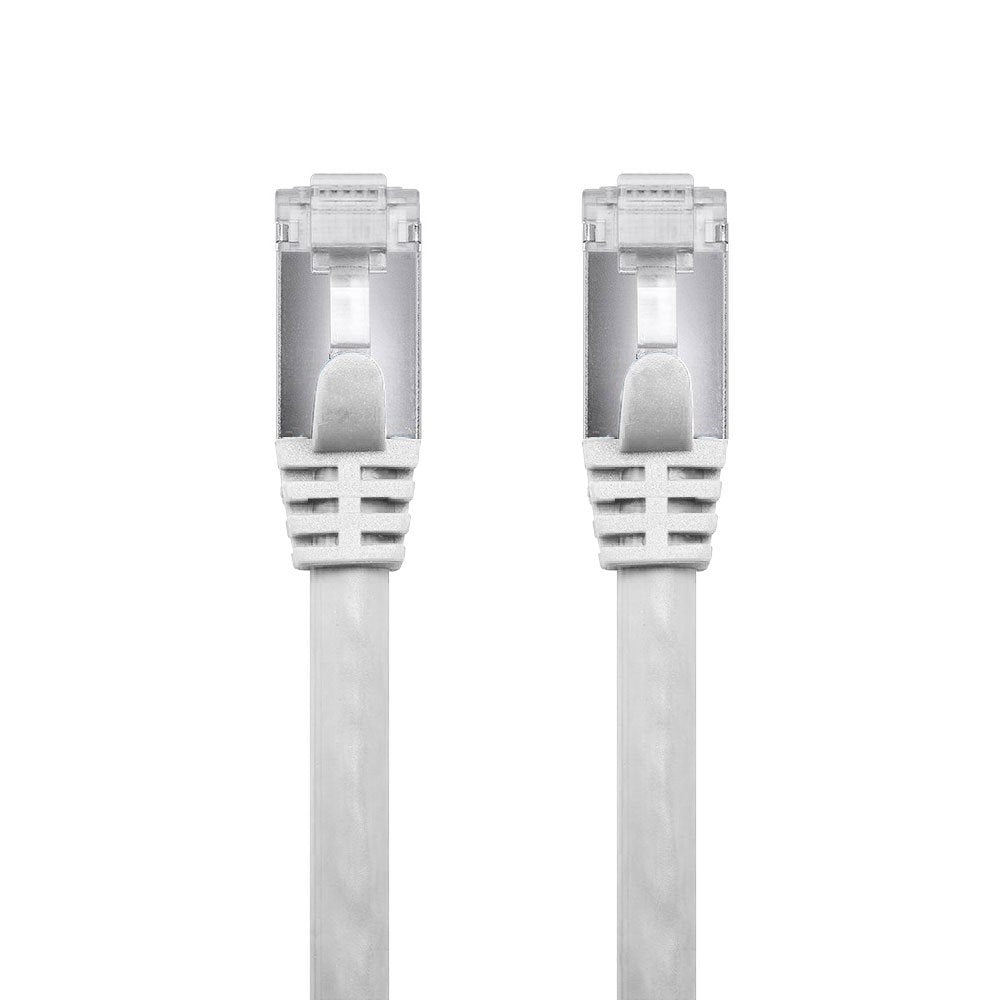 Buhbo 1 Ft Cat7 Shielded Rj45 Ethernet Network Snagless Cable 10Gbps 600 Mhz (10-Pack) White