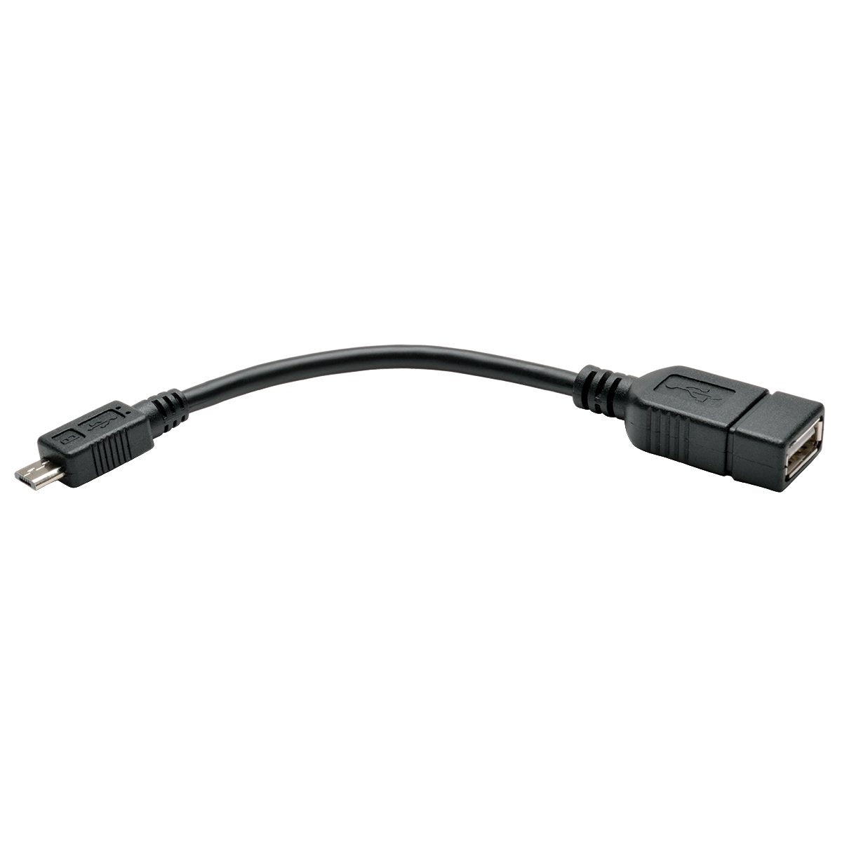 Tripp Lite U052 06N Micro Usb To Otg Host Adapter Cable 5 Pin Micro Usb A/A M/F 6 In, Black