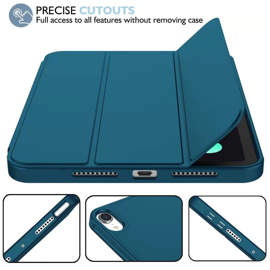 Imieet Ipad Mini 7 Case 2024 (A17 Pro), Ipad Mini 6 Case (8.3 Inch,2021 Model), Ipad Mini 7Th/6Th Generation Case With Pencil Holder, Trifold Stand Smart Case With Soft Tpu Back,Teal