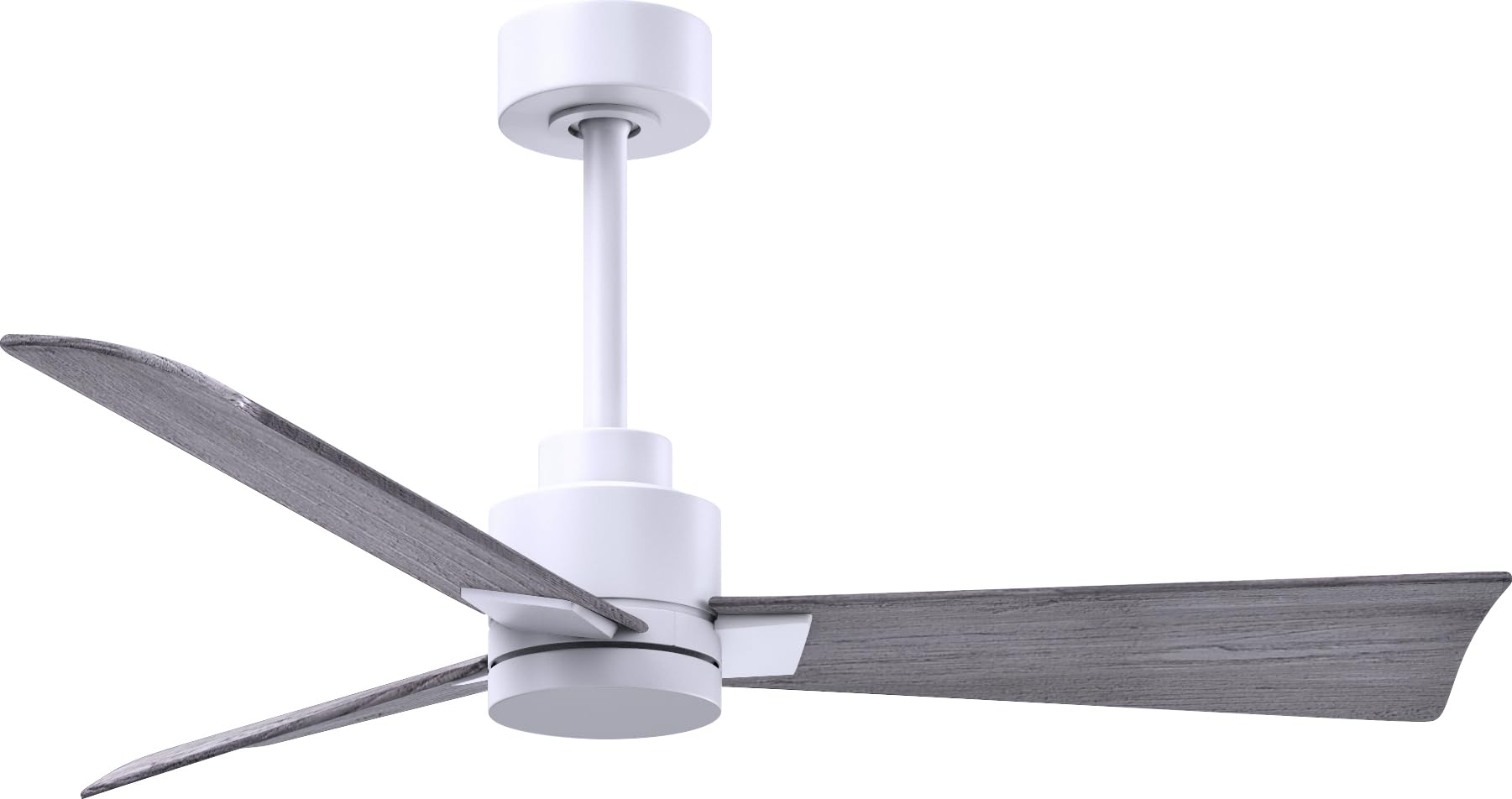 Matthews AK-MWH-BW-42 Alessandra Indoor/Outdoor Wet Rated Downrod Mount 42 Ceiling Fan with Remote, 3 Barn Wood ABS Blades, Matt