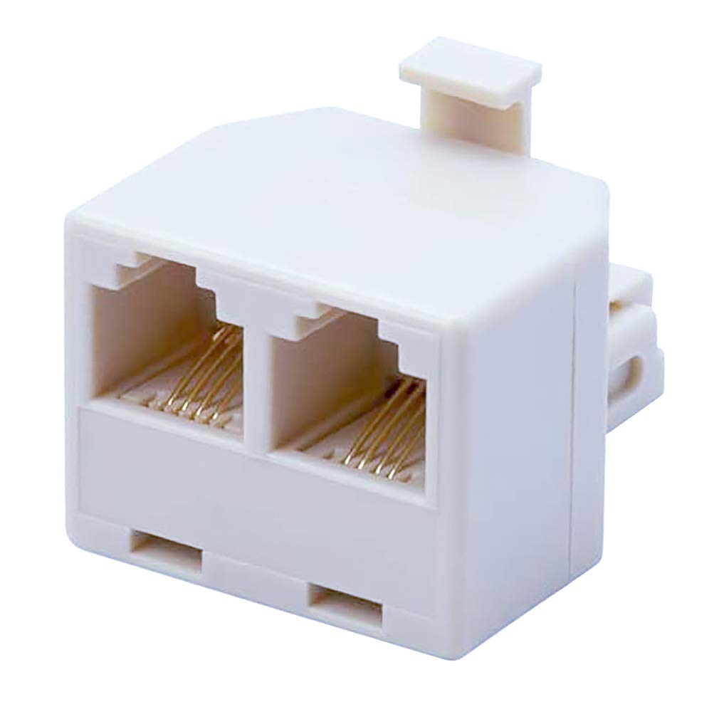 Two Way Telephone Splitter, 4 Pack Rj11 6P4C Wall Jack Plug 1 To 2 Modular Adapter Converter