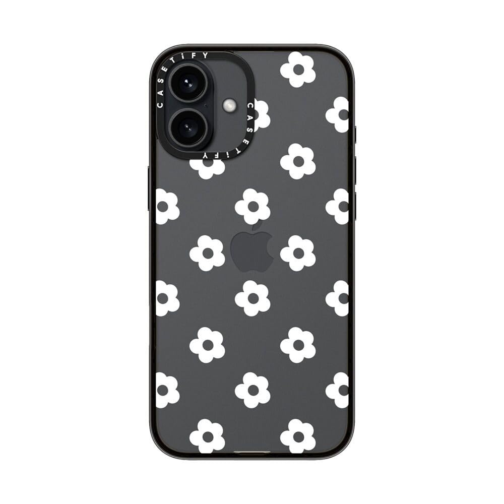 Casetify Compact Case For Iphone 16 Plus [Lightweight / 4 Ft. 2X Military Grade Drop Protection/Slim]   Ditsy Daisies   White