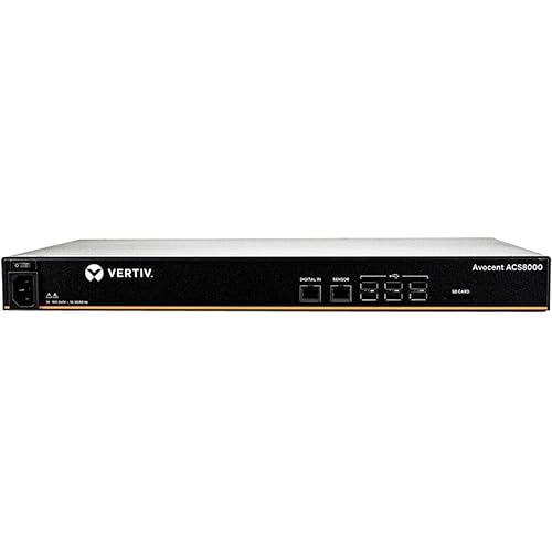 Vertiv Avocent Acs8000 Serial Console, 8 Port Serial Console Server, Gigafit Fiber Connectivity, Usb Sensor Port, Remote Data Ce