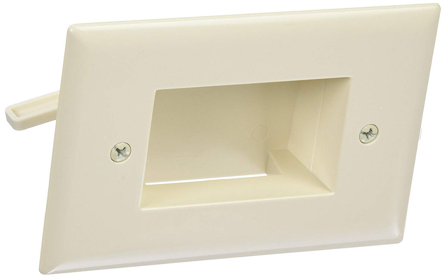 Data Comm Electronics 45 0009 La Easy Mount Recessed Low Voltage Slim Fit Cable Plate   Lite Almond, 4.88'' H X 3.22'' W X 1.41'