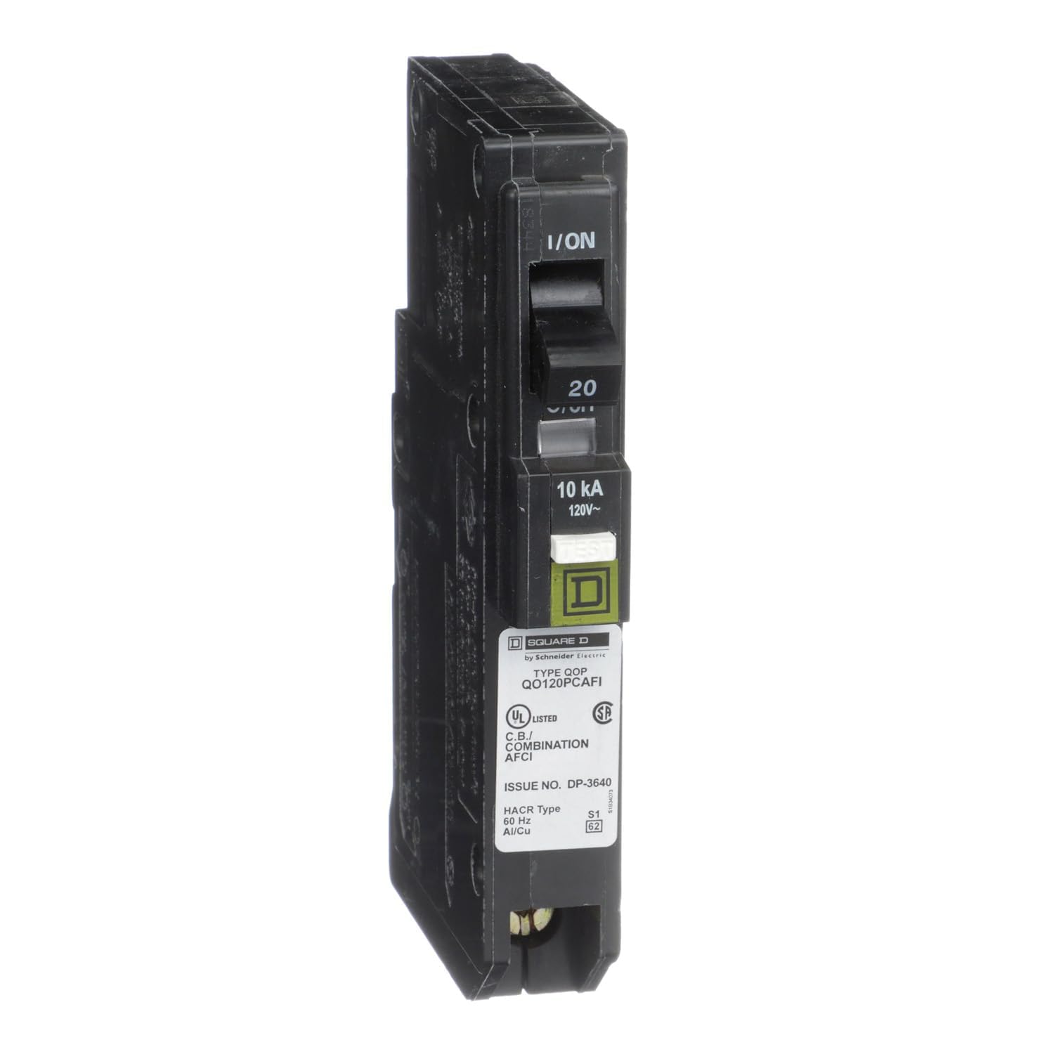 Square D   Qo120Pcafi 20 Amp Single Pole Plug On Neutral Cafci Circuit Breaker