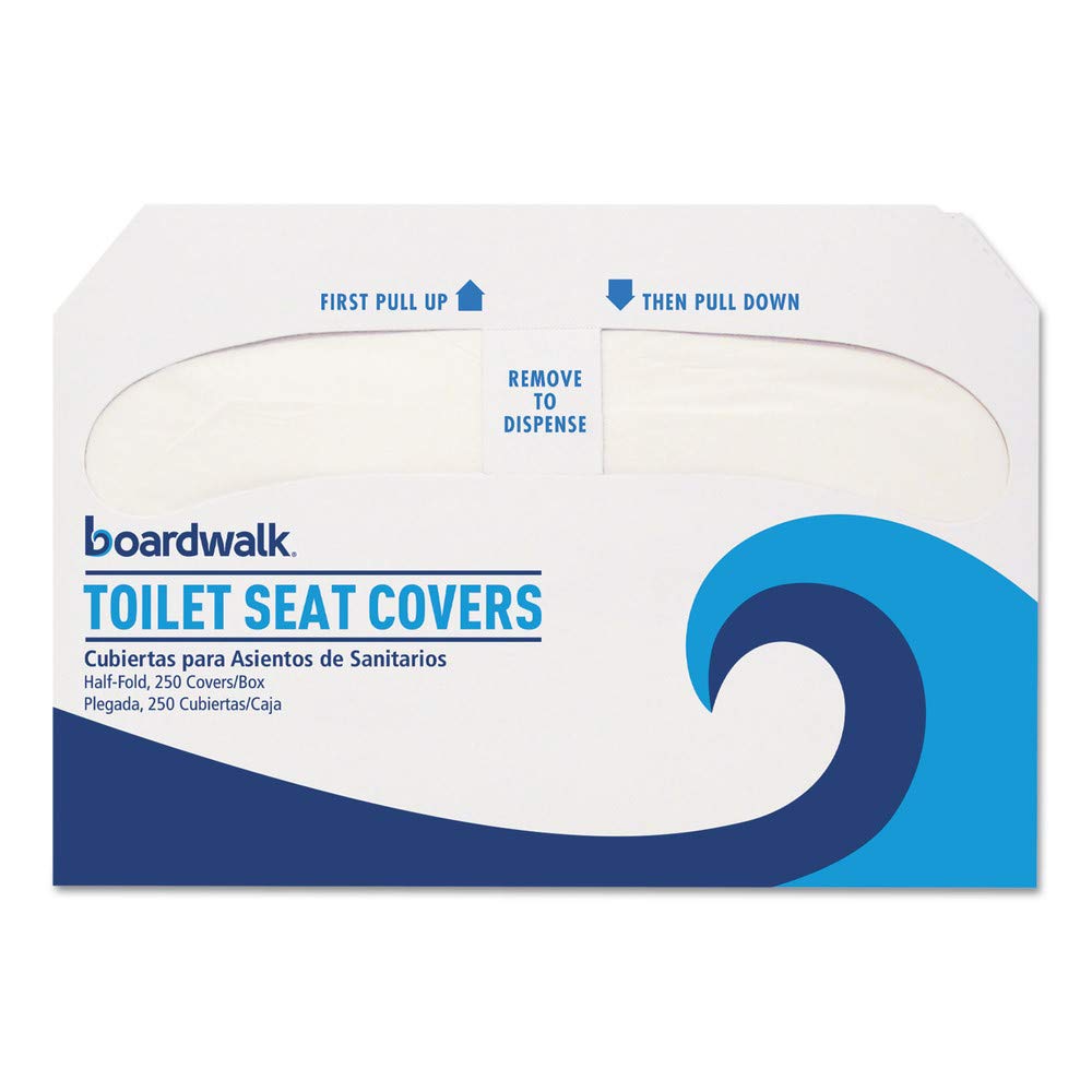 Boardwalk BWKK5000 Premium Half-Fold Toilet Seat Covers, 250 Covers per Sleeve (Case of 20 Sleeves)