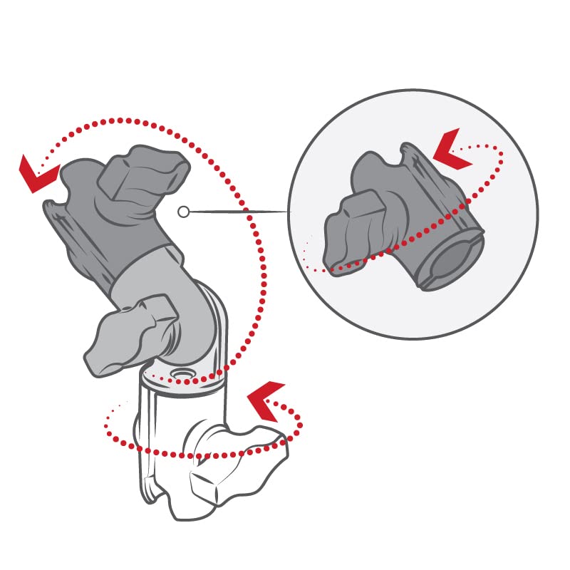 Ram Mounts Composite Double Socket Swivel & Ratchet Arm Rap B 200 2U Compatible With Ram B Size 1'' Ball Components