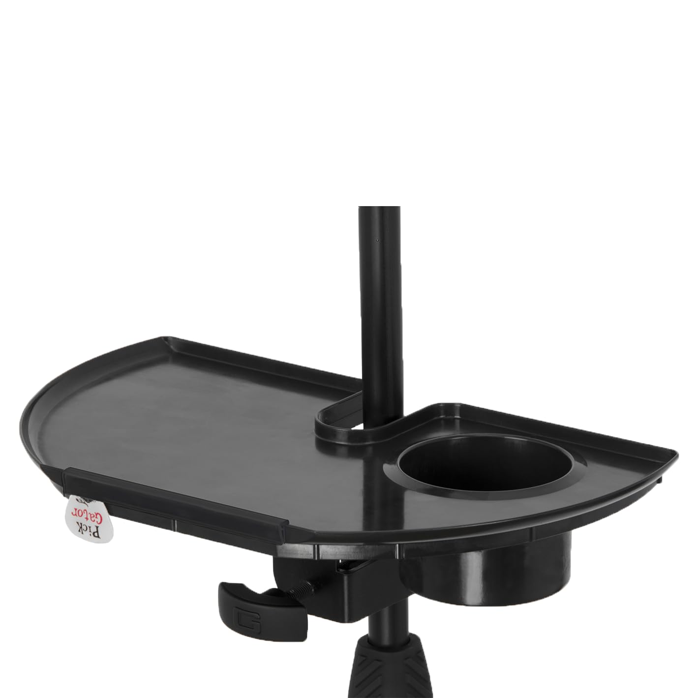 Gator Frameworks Microphone Stand Accessory Tray with Drink Holder and Guitar Pick Tab, 12 x 7 (GFW-MIC-ACCTRAY)