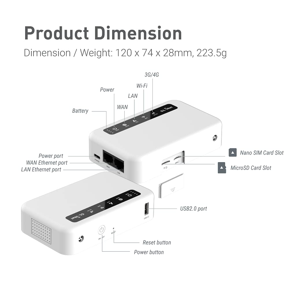 Gl.Inet Gl Xe300 (Puli) 4G Lte Industrial Iot Gateway, Router/Access Point/Extender/Wds, Openwrt, 5000Mah Battery, Openvpn, Remo
