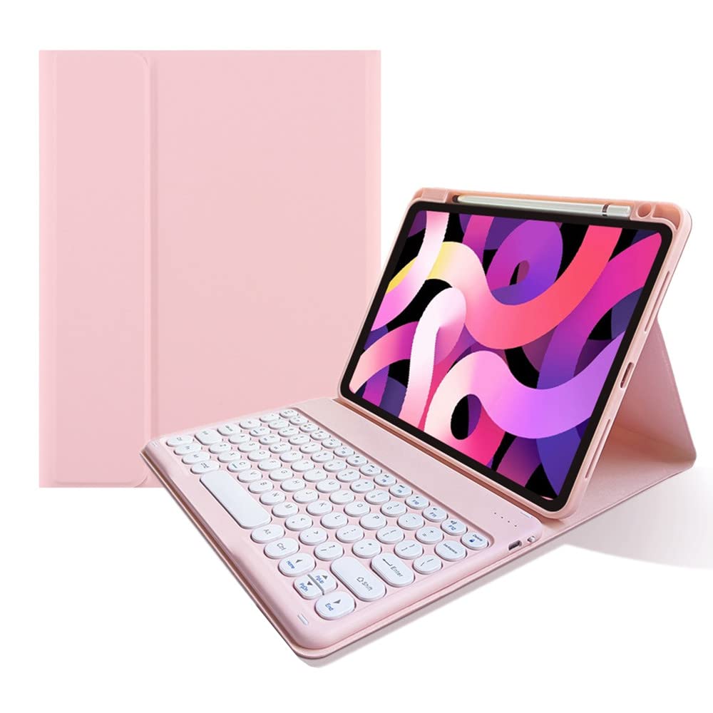 Kaitesi Keyboard Case Mouse For Ipad Mini 6Th Generation 8.3 Inch Case Upper Pencil Holder Cute Round Keys Detachable Bluetooth