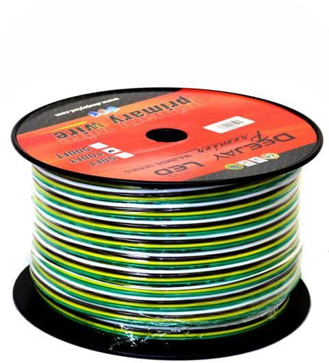 100-Foot 4-Conductor 16 Gauge Primary Stranded Cable Ideal for Accessory Hookup