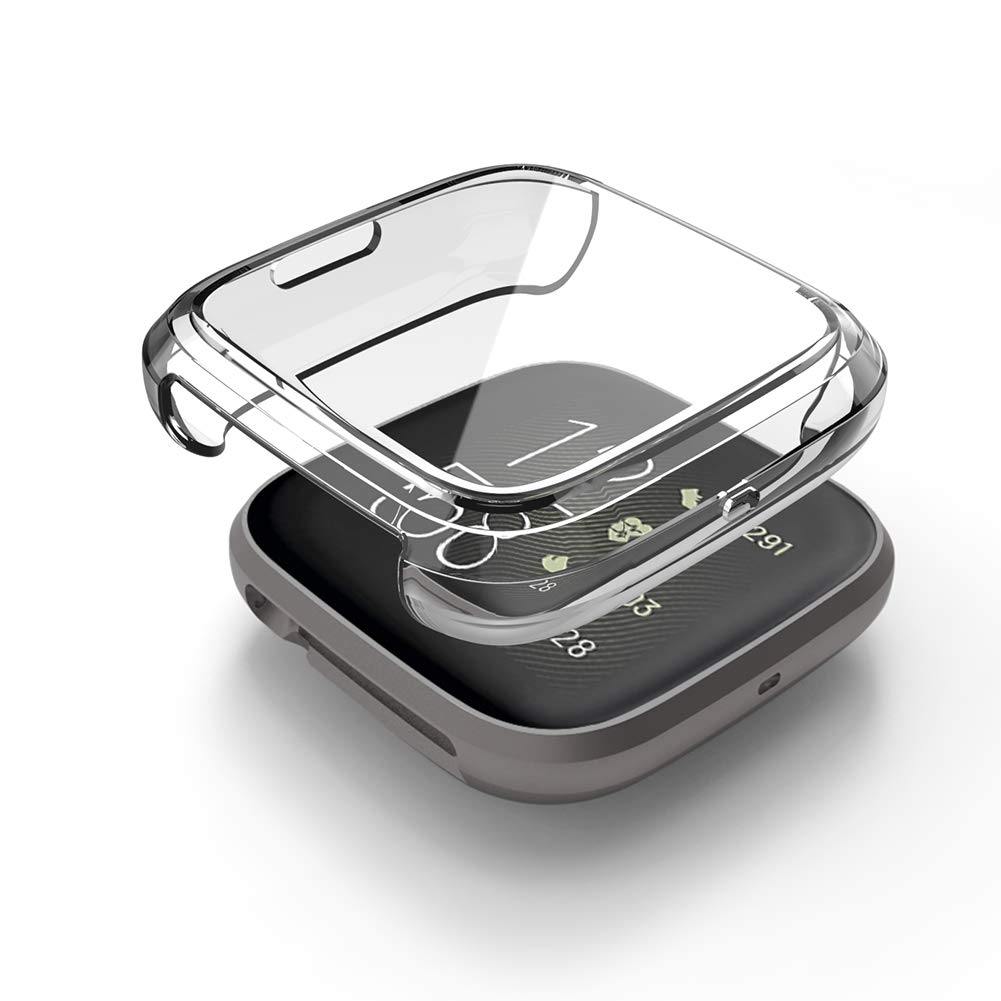 3 Pack Screen Protector Case, Ghijkl Ultra Thin Slim Soft Tpu Protective All Around Full Cover Bumper Shell Compatible Fitbit Ve