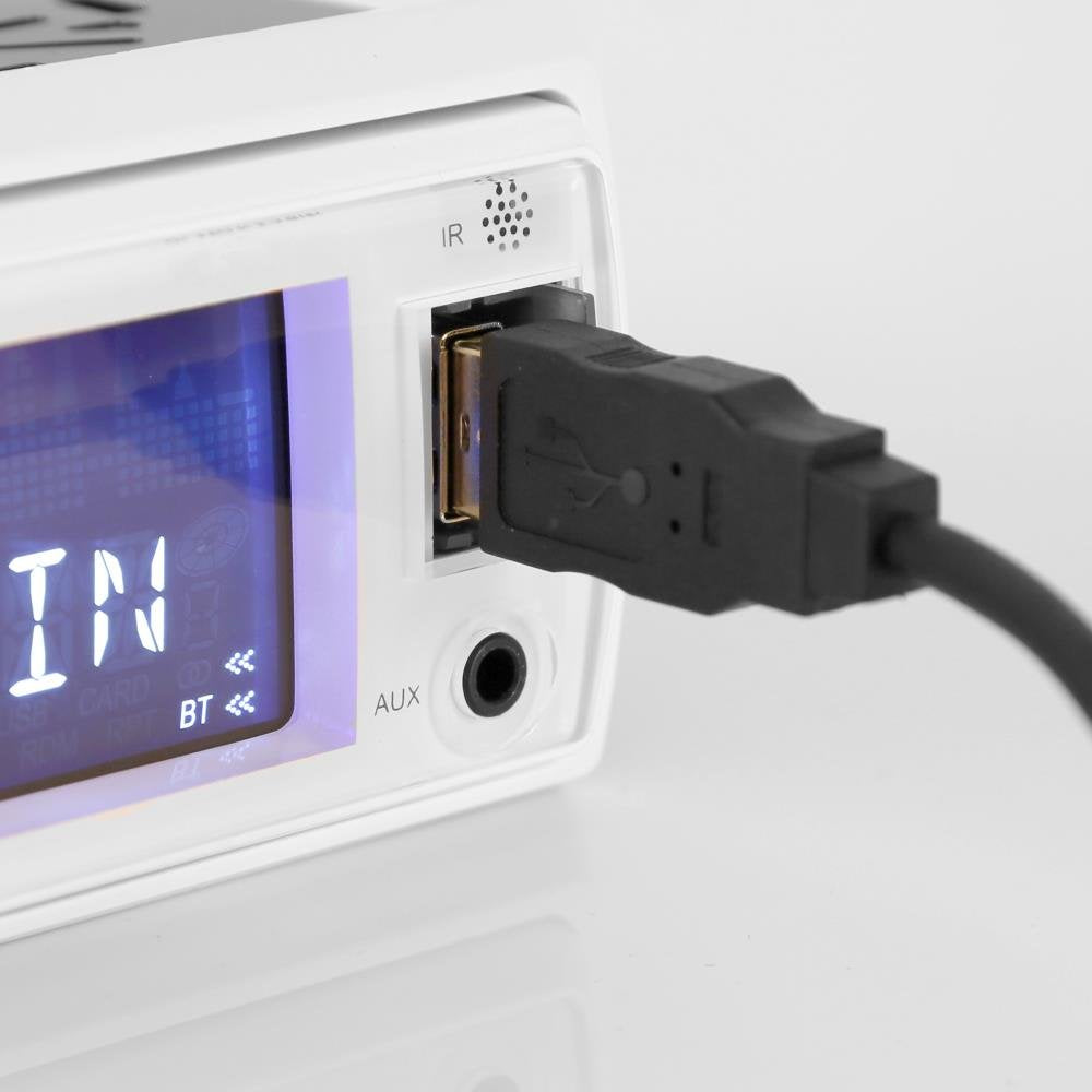 Pyle Marine Receiver & Speaker Kit - In-Dash Lcd Digital Stereo Built-In Bluetooth & Microphone W/ Am Fm Radio System 5.25 Water