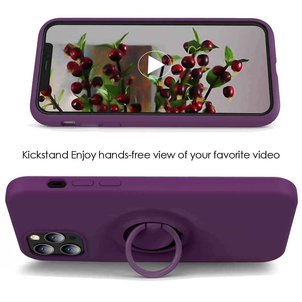 Mocca Compatible With Iphone 12 Pro Max Phone Case 6.7 Inch With Ring Kickstand | Super Soft Microfiber Lining | Anti Scratch Fu