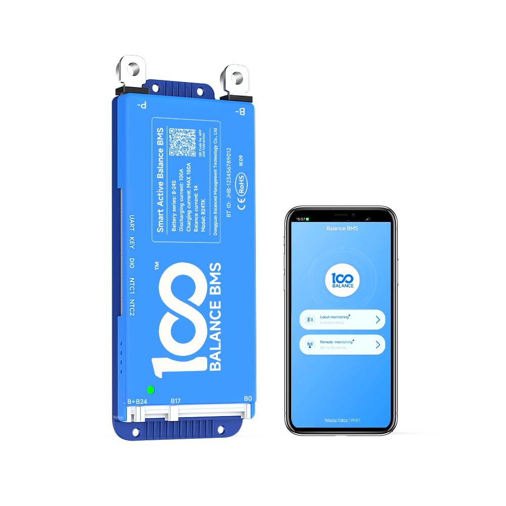 100Balance Bms 100A Active Balance 1A 4S 8S Build In Bluetooth Cell Balancing Smart Pcb Battery Protection Board For Li Ion/Lifp